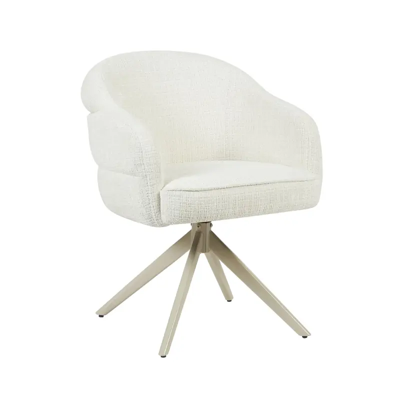 Eetkamerstoel Bella Stof Off White Met Armleuning Starfurn