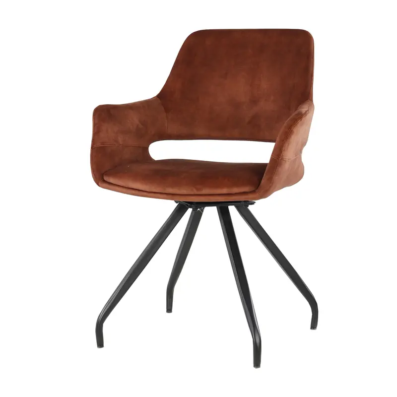 Eetkamerstoel Capp Rust Velvet Set van 2 Livingfurn