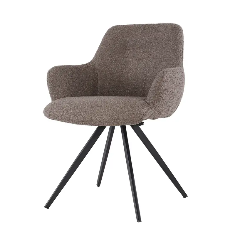 Eetkamerstoel Doreen Boucle Brown Set van 2 Livingfurn