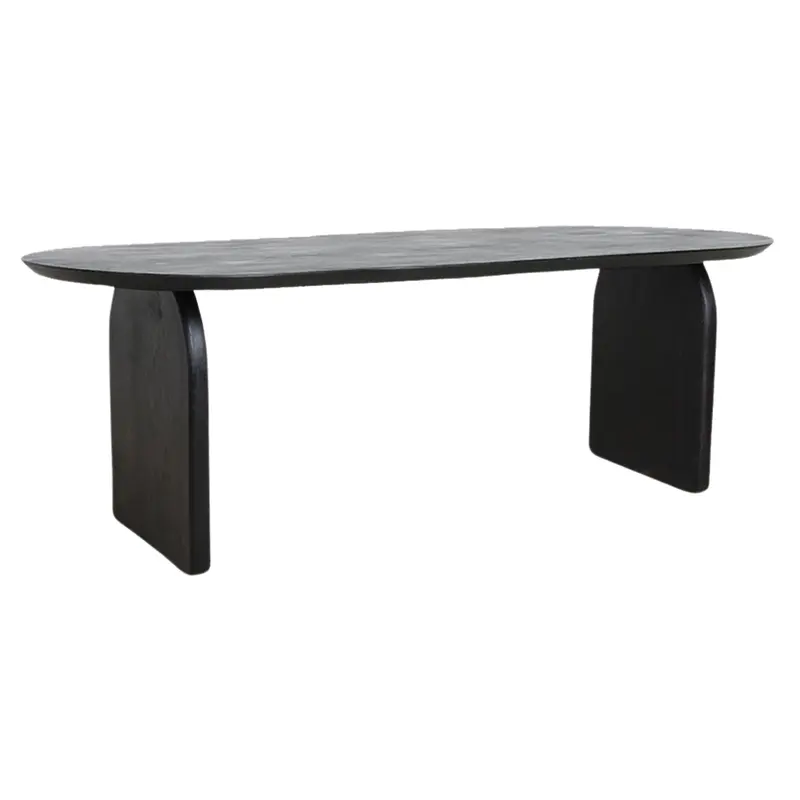 Eetkamertafel Bullnose Black 180cm Raw Materials