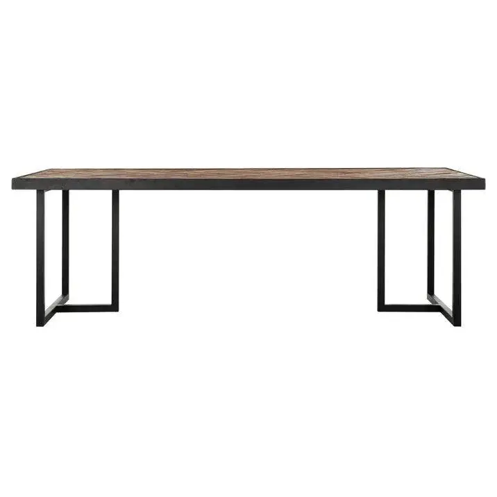 Eetkamertafel Criss Cross Gemixt Hout Naturel Zwart 200cm DTP Home