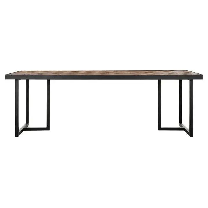 Eetkamertafel Criss Cross Gemixt Hout Naturel Zwart 240cm DTP Home
