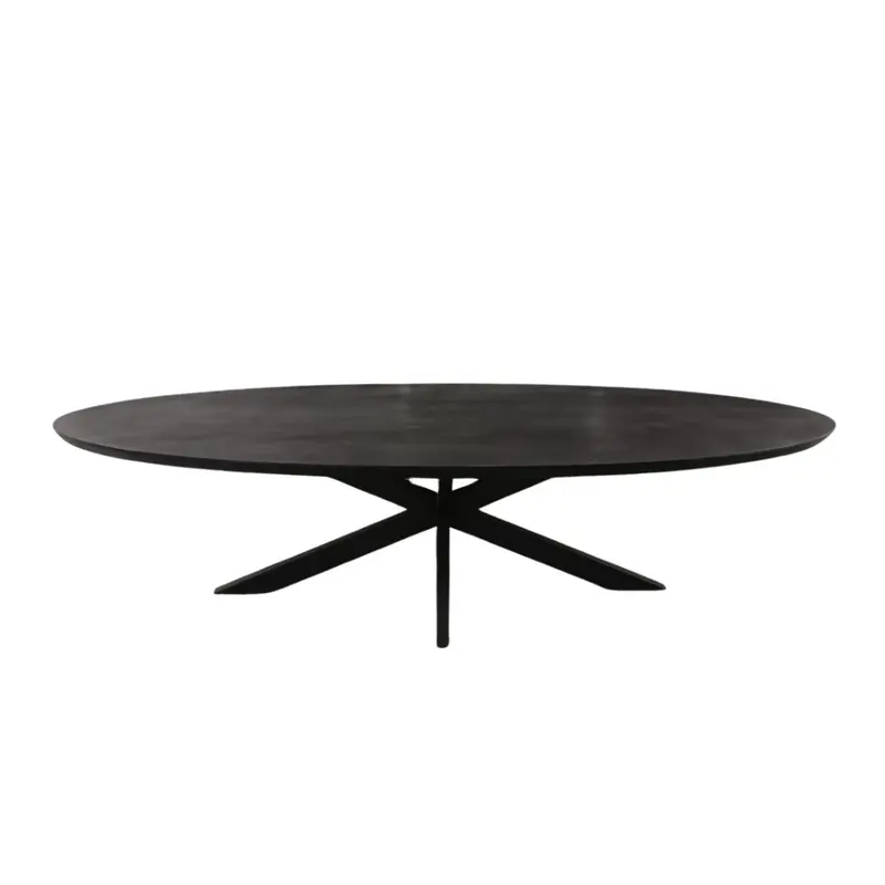 Eettafel Brandy Mangohout Zwart Ovaal 180cm Starfurn