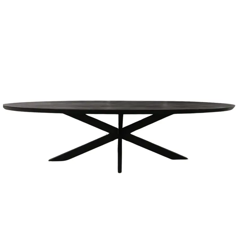 Eettafel Brandy Mangohout Zwart Ovaal 210cm Starfurn