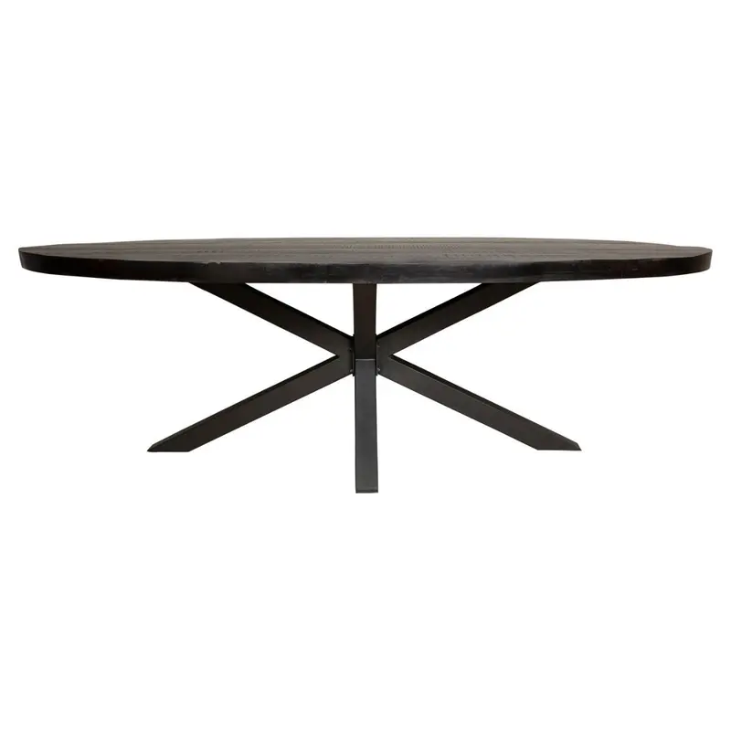 Eettafel Denver Mangohout Zwart Ovaal 210cm Starfurn