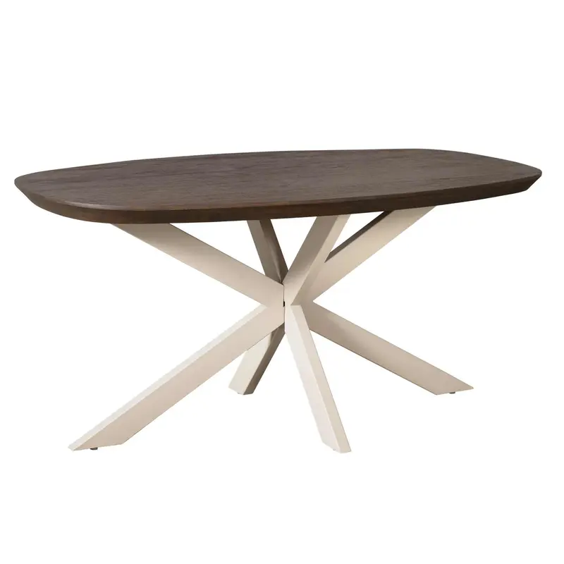 Eettafel Madison Mangohout Bruin Deens Ovaal 160cm Poot Zand Starfurn