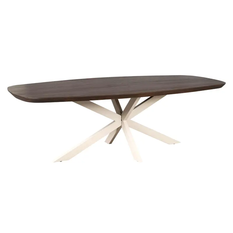 Eettafel Madison Mangohout Bruin Deens Ovaal 240cm Poot Zand Starfurn