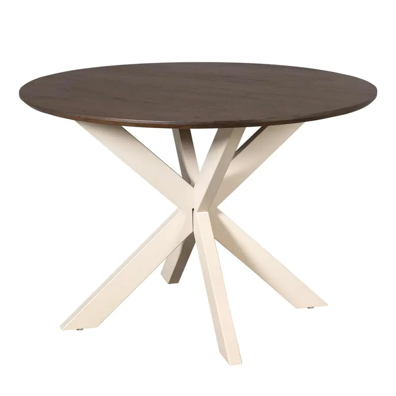 Eettafel Madison Mangohout Bruin Rond 110cm Poot Zand Starfurn