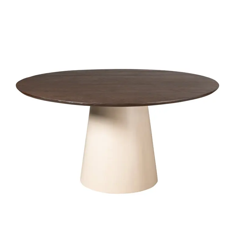 Eettafel Madison Mangohout Bruin Rond 130cm Poot Mangohout Starfurn