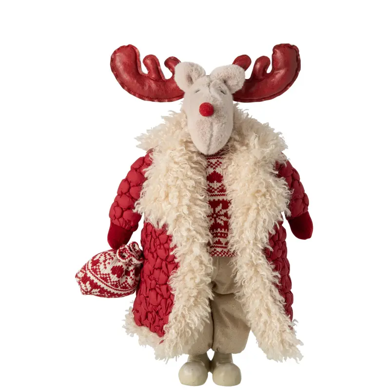 Eland Met Jas Polyester Kerstrood Beige J-Line