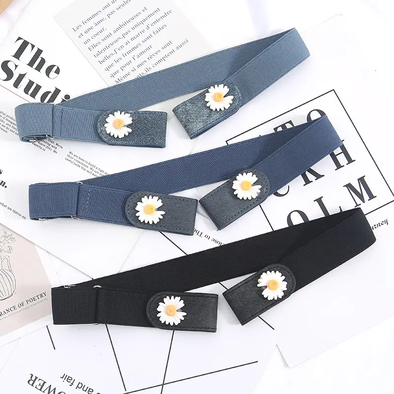 Elastic Daisy Snap Belt (3 Colours)