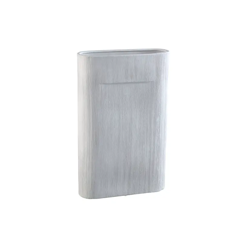 Elenia Pot Keramiek Wit Ovaal Fijne Lijnen Large PTMD