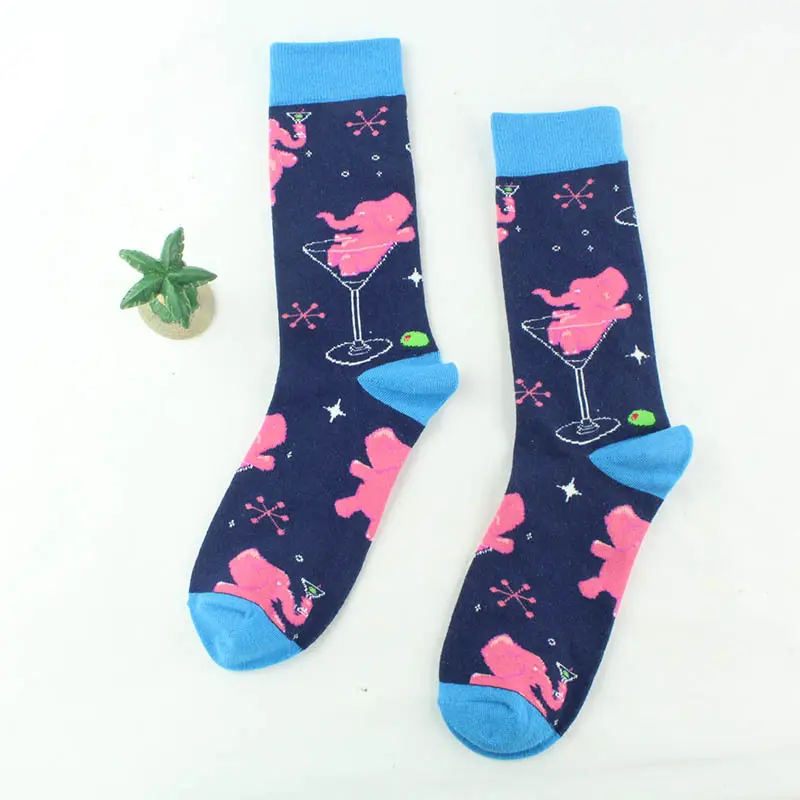 Elephant Martini Crew Socks