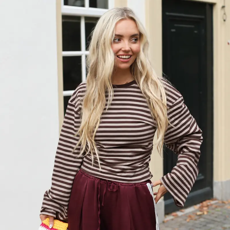 Ellie top bruin beige
