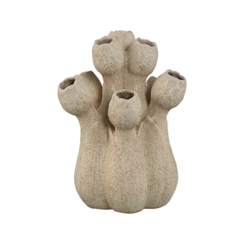 Ellodie Cream Ceramic Tulip Shaped Tulip Vase M PTMD