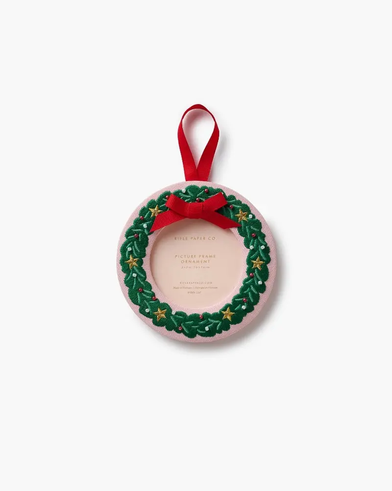 Embroidered Frame Ornament - Christmas Wreath [PRE ORDER]