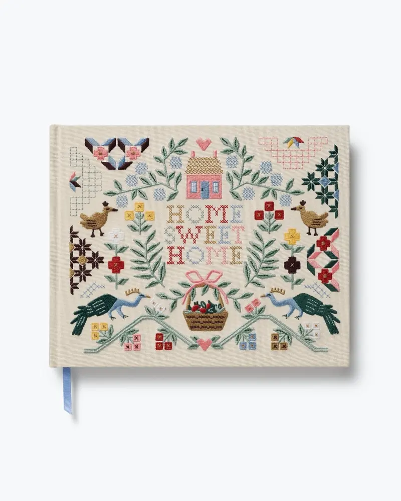 Embroidered Guest Book - Home Sweet Home