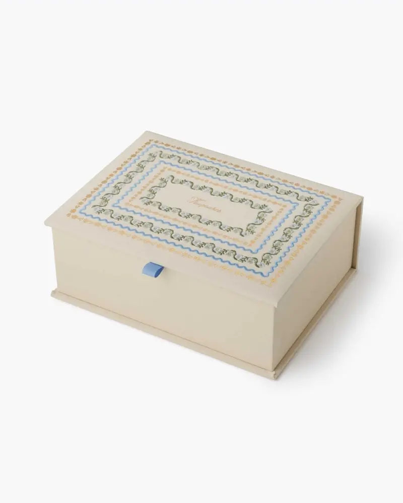 Embroidered Keepsake Box - Delphine