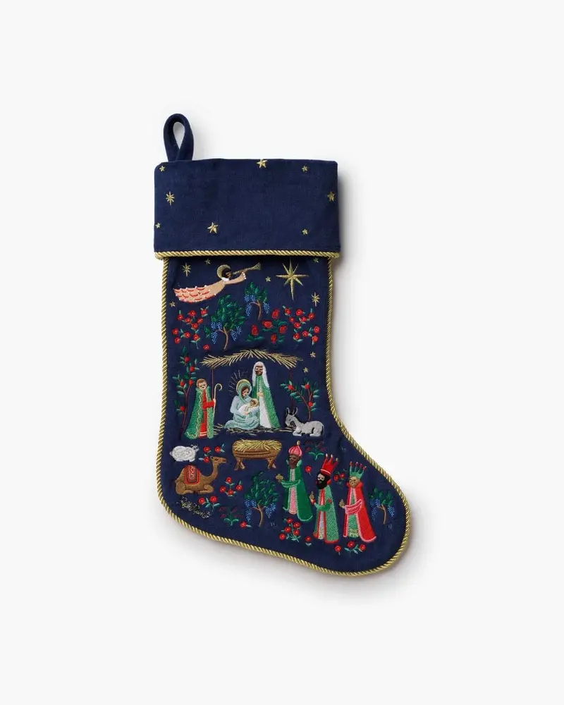 Embroidered Stocking - Nativity