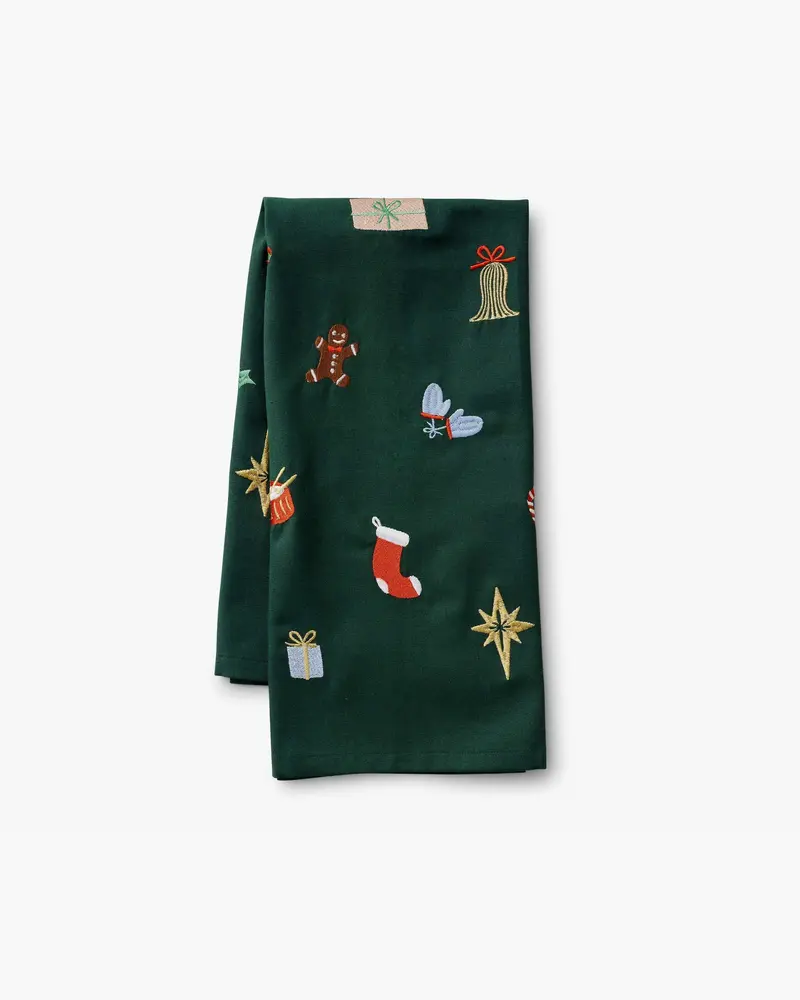 Embroidered Tea Towel - Signs of the Season [PRE ORDER]