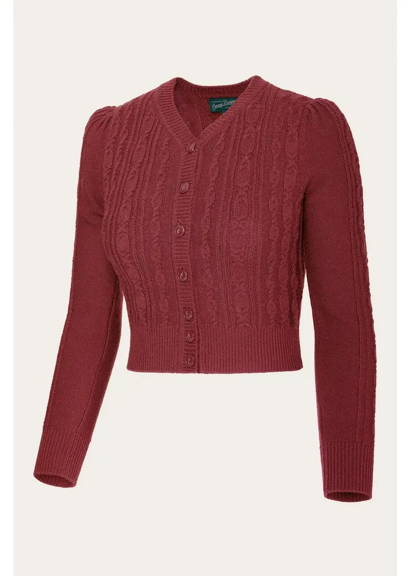 Emmy Design Ice Skater Merino Wool Cardigan Rust