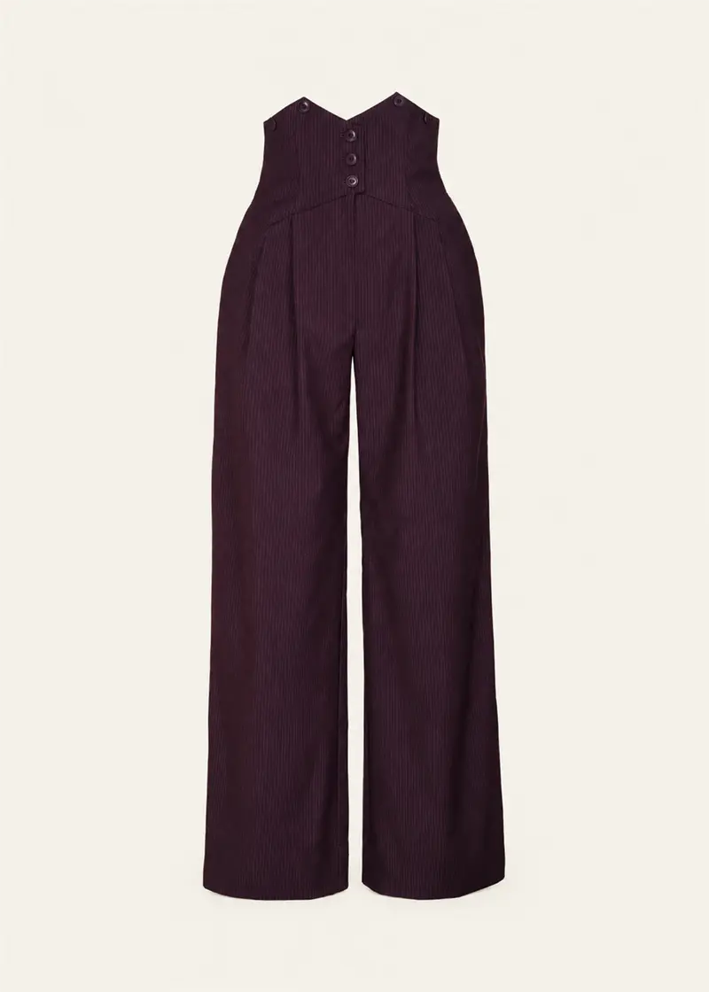 Emmy Design Miss Fancy Pants Pinstripe Trousers Plum