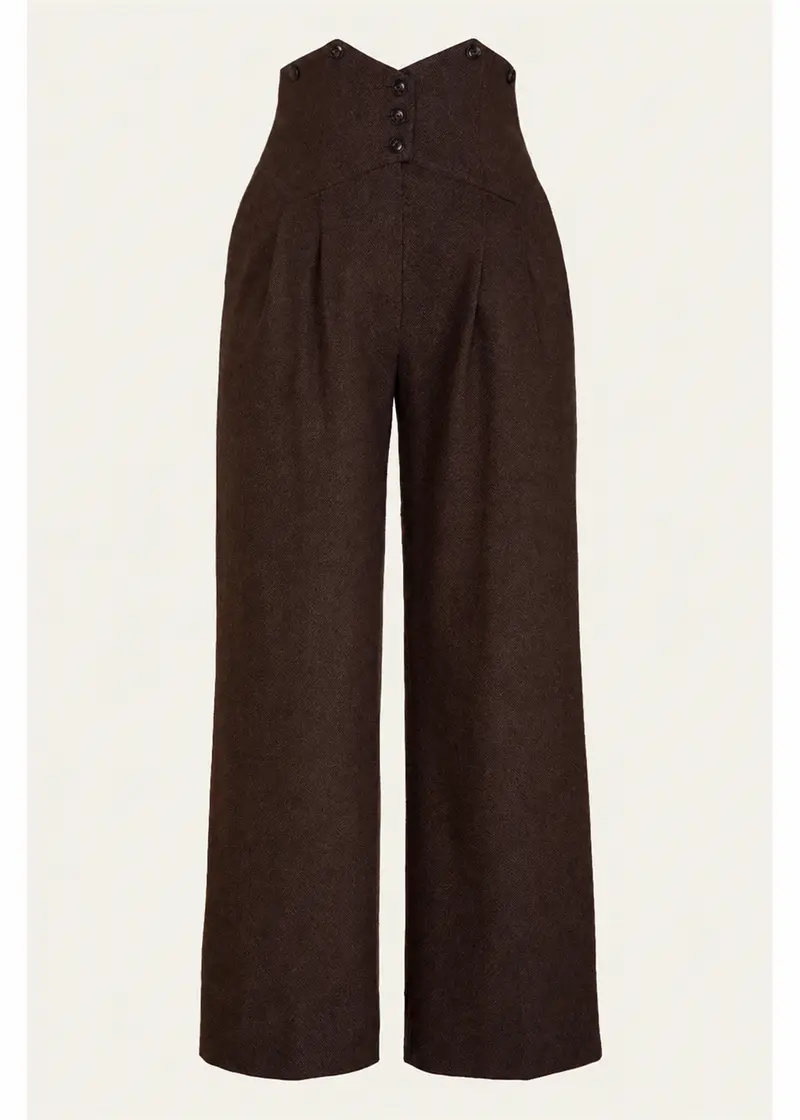 Emmy Design Miss Fancy Pants Tweed Trousers Brown Black