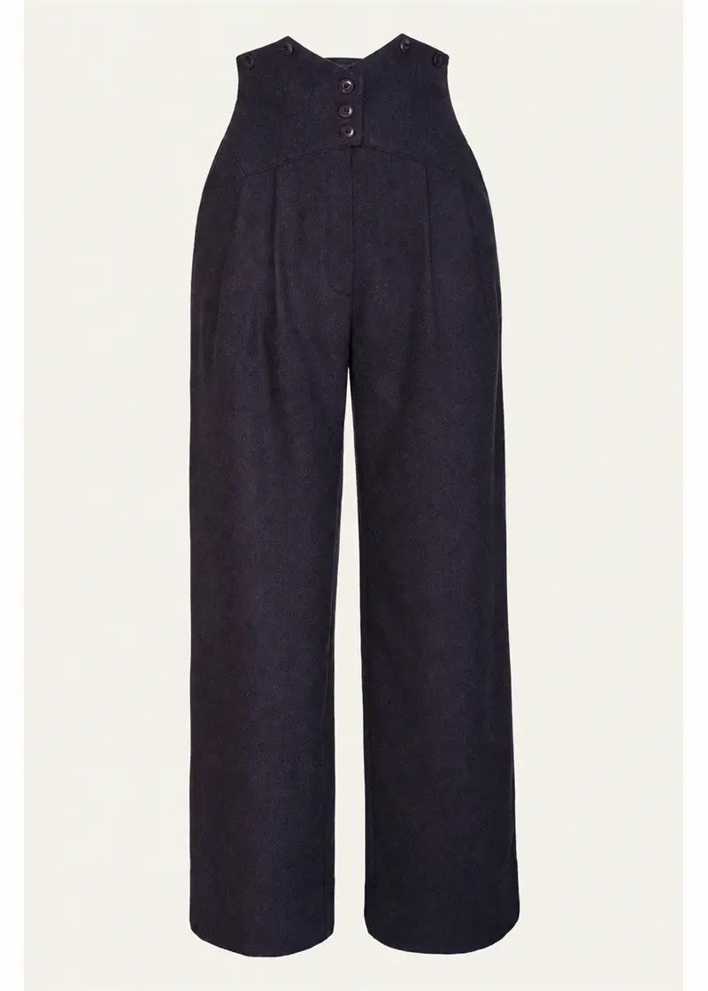 Emmy Design Miss Fancy Pants Tweed Trousers Wine Red Midnight