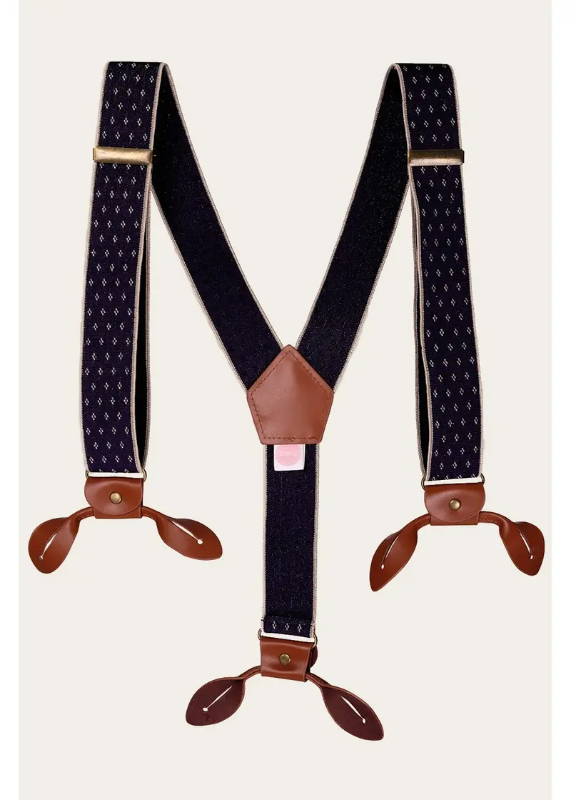 Emmy Design The Sassy Diamond Suspenders Navy