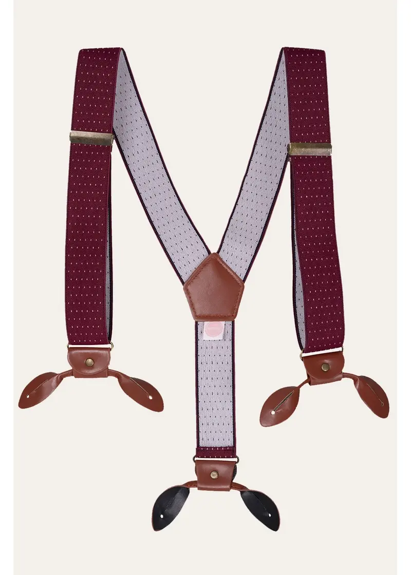 Emmy Design The Sassy Polkadot Suspenders Bordeaux