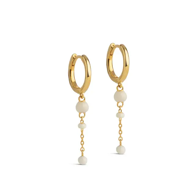 Enamel oorbellen lola bold creme