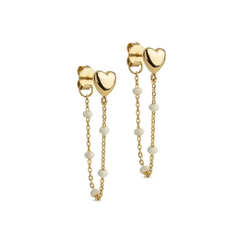 Enamel oorbellen Lola Heart Daisy
