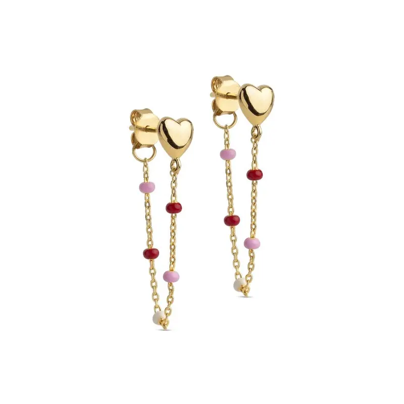 Enamel oorbellen Lola Heart Rosie