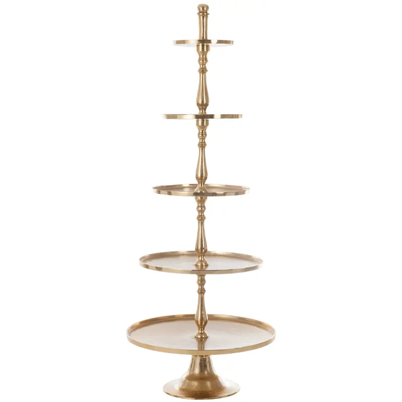 Etagère 5 Laags Rond Aluminium Goud H165cm J-Line