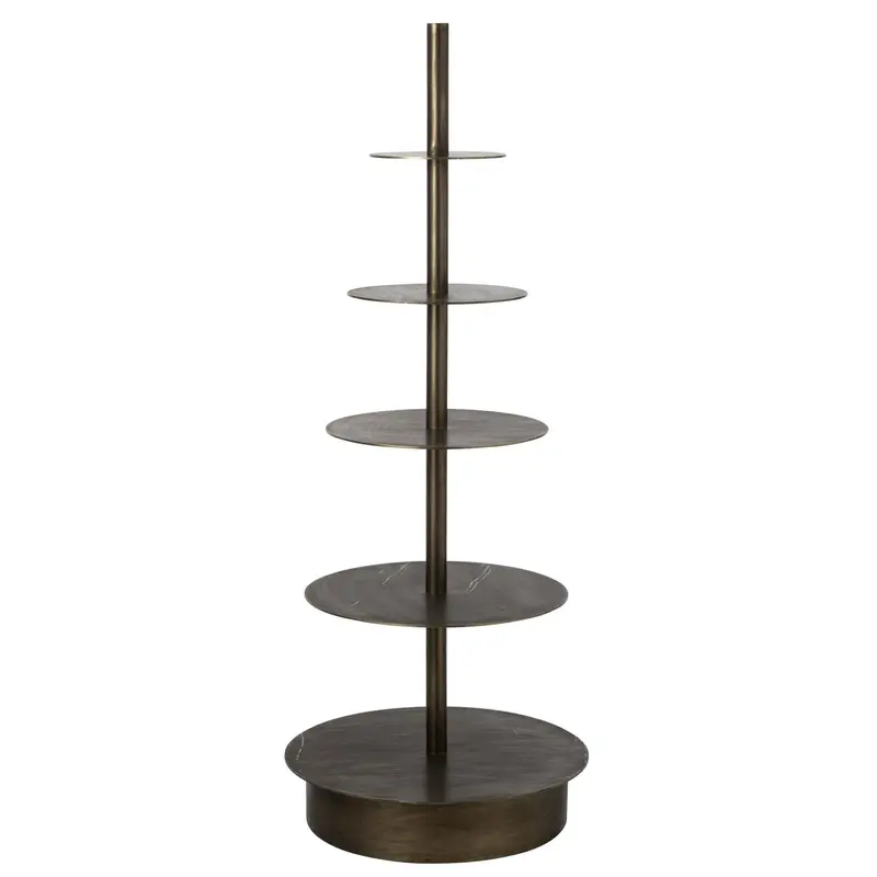 Etagere Rond 5 Laags Metaal Messing H180cm J-Line