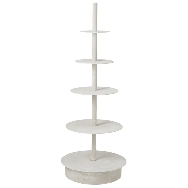 Etagere Rond 5 Laags Metaal Wit H180cm J-Line