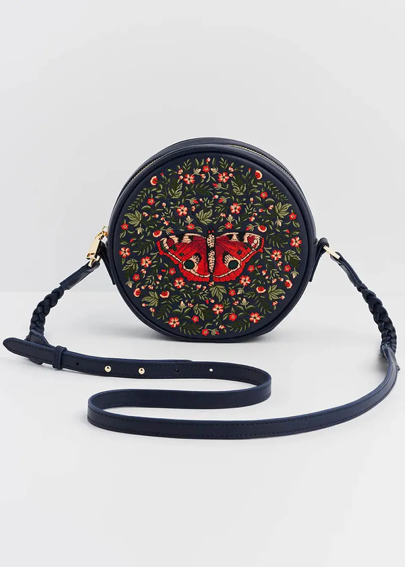 Fable England Admiral Butterfly Shoulder Bag Navy