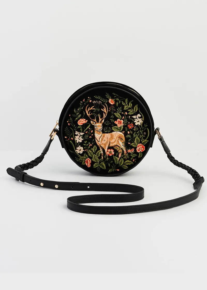 Fable England Aurora Fawn Black Shoulder Bag