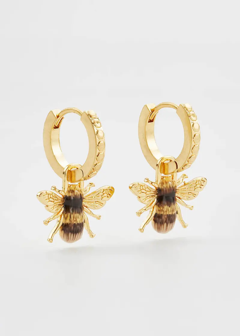 Fable England Bee Huggie Earrings
