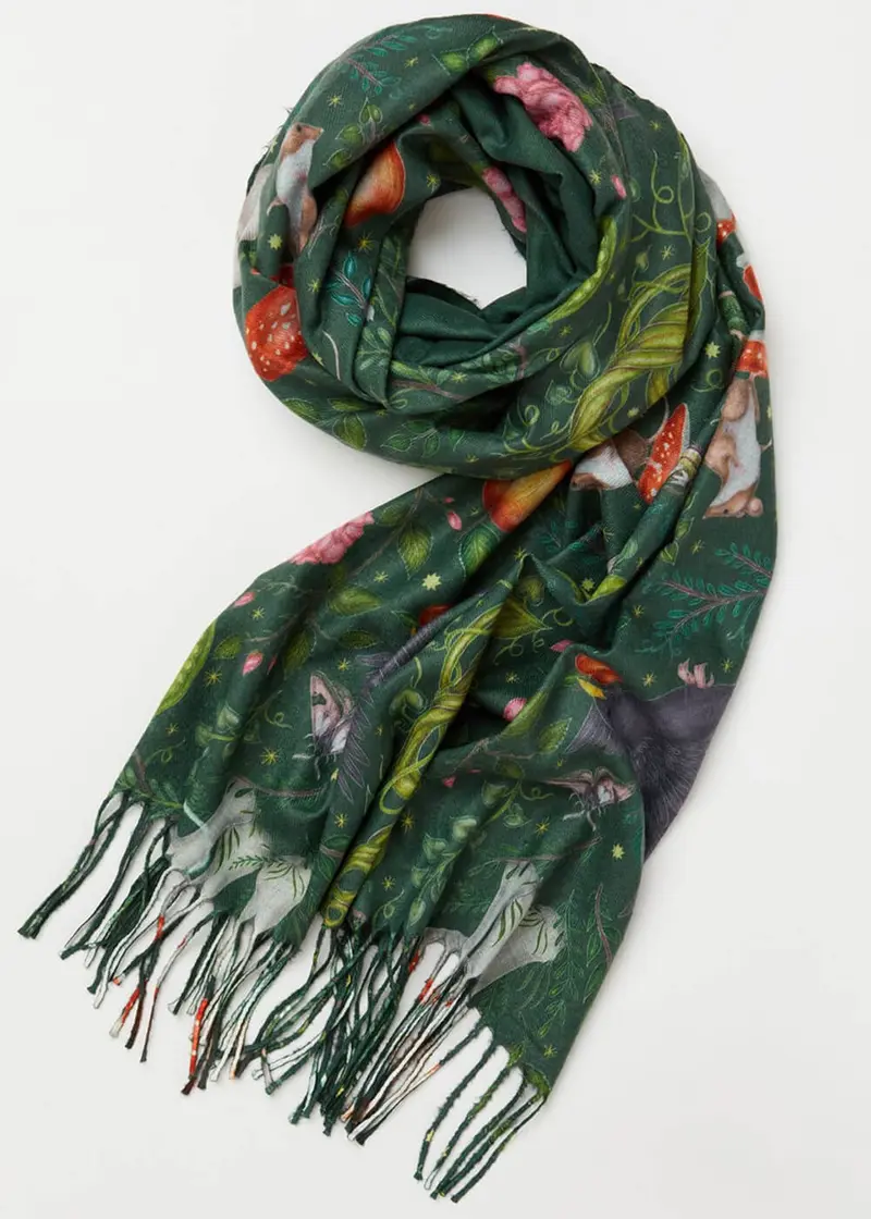 Fable England Into The Woods Mouse Green Scarf