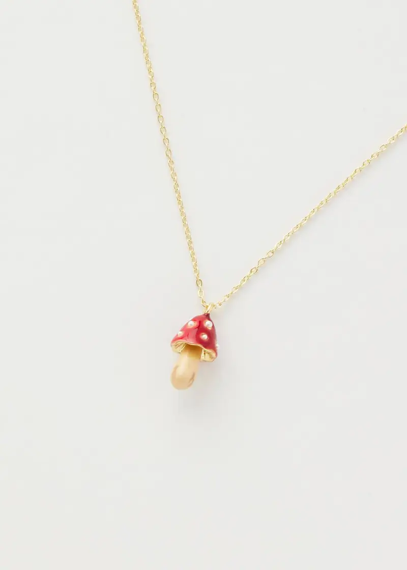 Fable England Red Mushroom Necklace