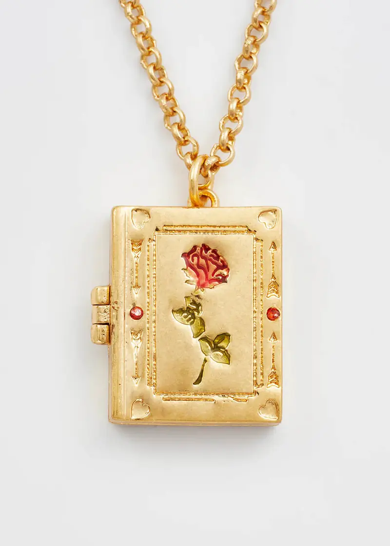 Fable England Secret Diary Rose Locket Necklace Gold