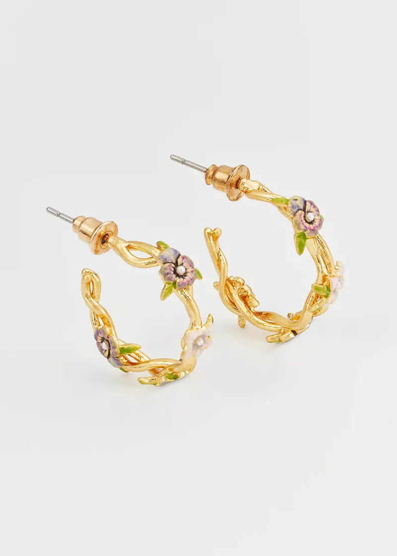 Fable England Wildflower Garden Hoop Earrings
