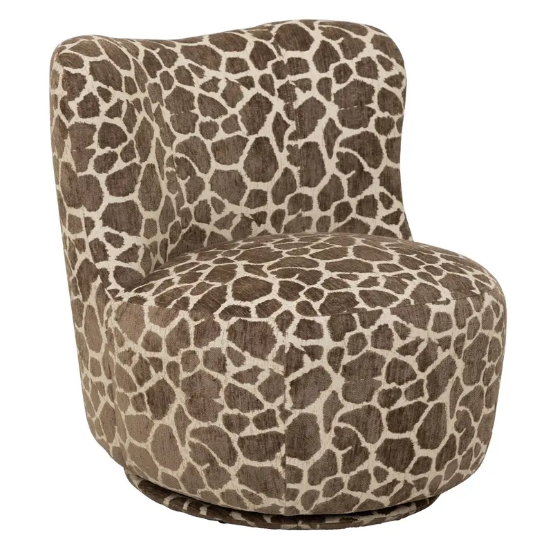 Fauteuil Dean Draaifauteuil Stof Bruin Dessin MUST Living