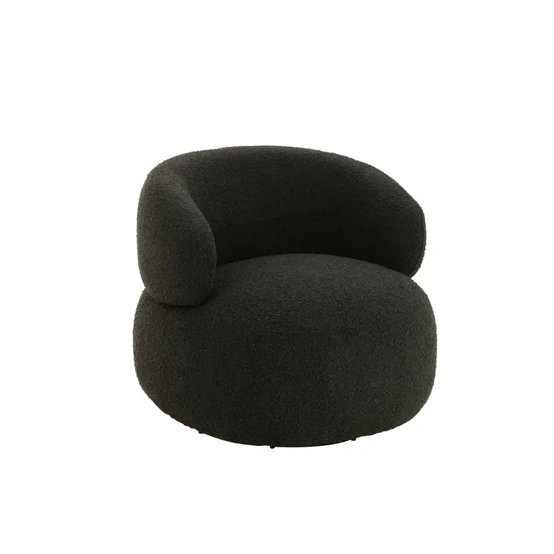 Fauteuil Draaiend Rond Schuim Zwart J-Line
