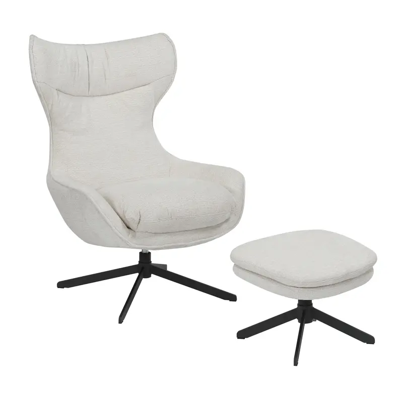 Fauteuil Olivia Draaibaar Stof Off White Starfurn