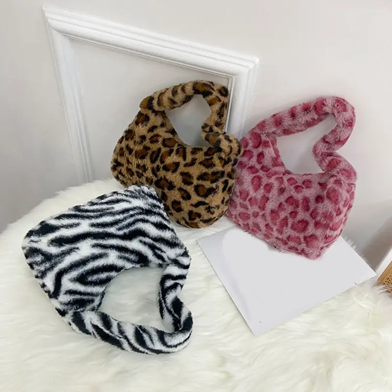 Faux Fur Animal Pattern Purse