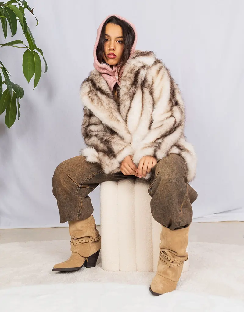 Faux fur midi coat I