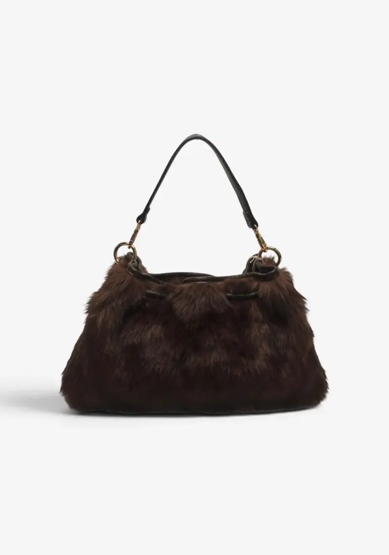 Faux fur tas bruin