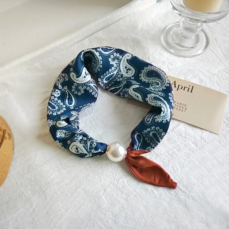 Faux Pearl Detail Neck Scarf